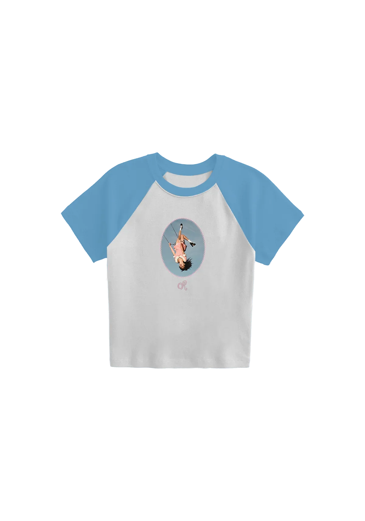 album cover stitched women's baby cropped raglan